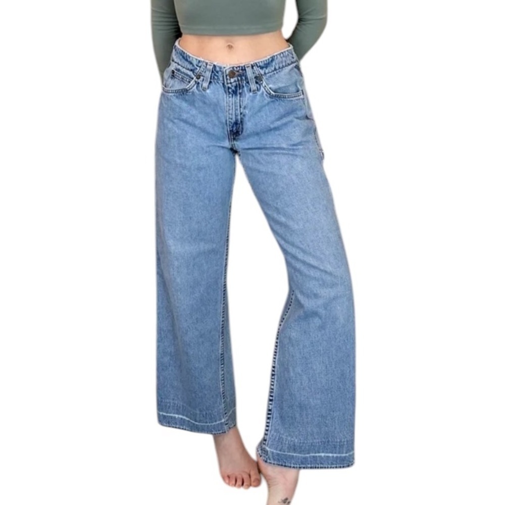 Y2K Levi's L2 Jeans 12 Wide Leg Skater Back Buckle Blue Tab High Rise